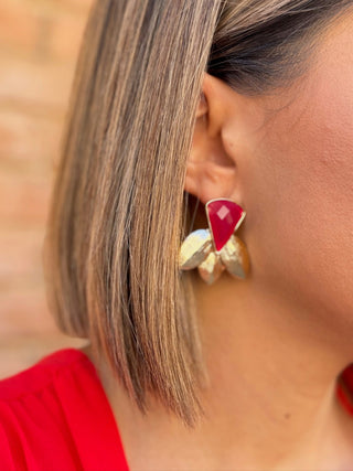 Pendientes hoja roja | Marbella - Alalá Moda Mujer