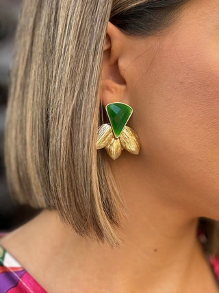 Pendientes hoja verde | Marbella - Alalá Moda Mujer