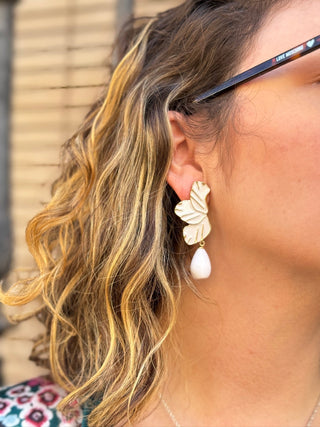 Pendientes hojas blancas | Demire - Alalá Moda Mujer