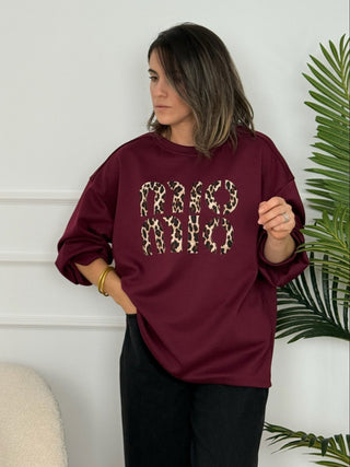 Sudadera burdeos| Wild Nice - Alalá Moda Mujer