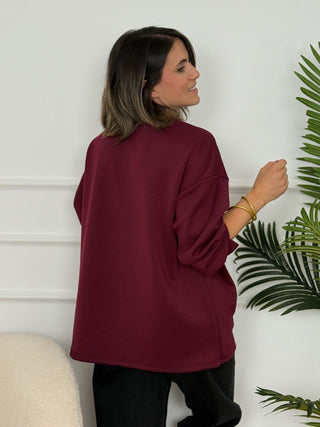 Sudadera burdeos| Wild Nice - Alalá Moda Mujer