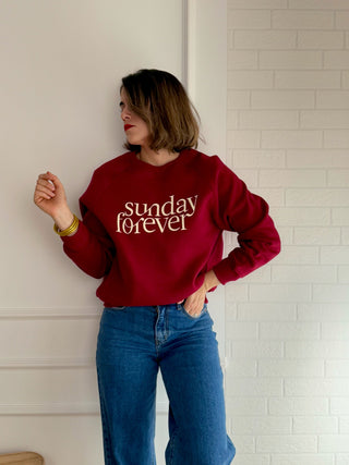 Sudadera felpa burdeos | Sunday Forever - Alalá Moda Mujer