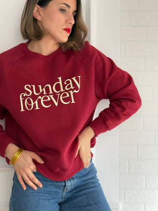 Sudadera felpa burdeos | Sunday Forever - Alalá Moda Mujer