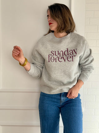 Sudadera felpa gris | Sunday Forever - Alalá Moda Mujer