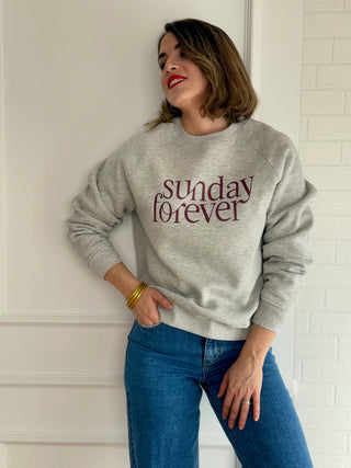 Sudadera felpa gris | Sunday Forever - Alalá Moda Mujer