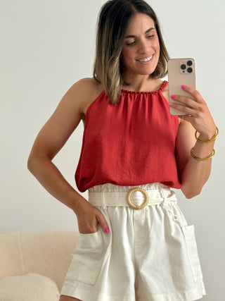 Top halter teja | Nesi - Alalá Moda Mujer
