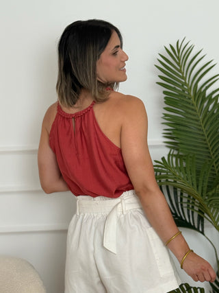 Top halter teja | Nesi - Alalá Moda Mujer