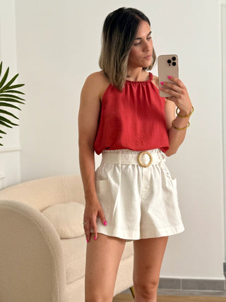 Top halter teja | Nesi - Alalá Moda Mujer