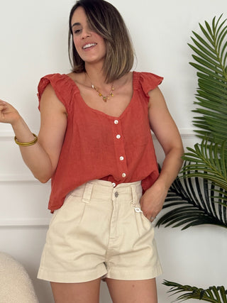 Top lino teja | Bali - Alalá Moda Mujer