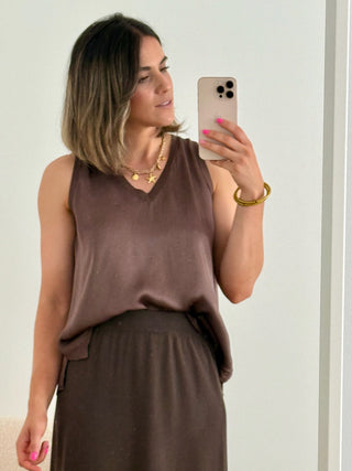 Top Marrón | Manni - Alalá Moda Mujer