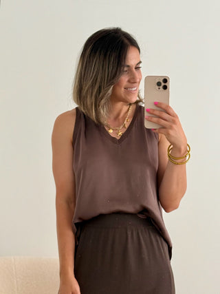 Top Marrón | Manni - Alalá Moda Mujer