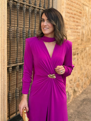 Vestido con Broche Buganvilla | Tessa - Alalá Moda Mujer