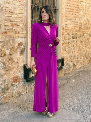 Vestido con Broche Buganvilla | Tessa - Alalá Moda Mujer
