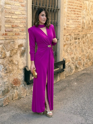 Vestido con Broche Buganvilla | Tessa - Alalá Moda Mujer