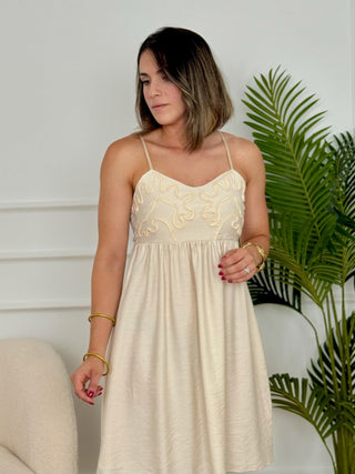 Vestido corto beis | Onda - Alalá Moda Mujer