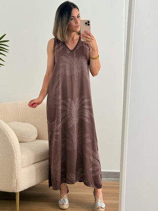 Vestido estampado marrón | Mullet - Alalá Moda Mujer