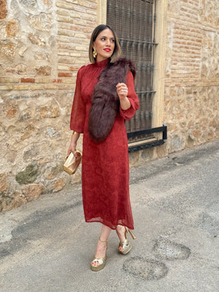 Vestido gasa anaranjado | Paris - Alalá Moda Mujer