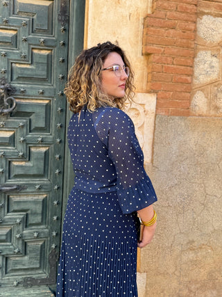 Vestido gasa azul marino | Carmen - Alalá Moda Mujer