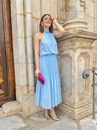 Vestido gasa azul | Uxia - Alalá Moda Mujer