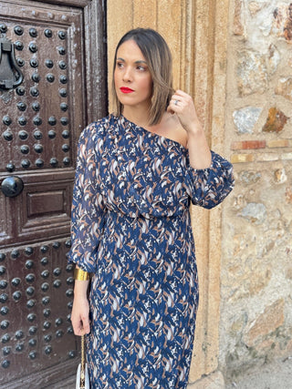 Vestido gasa estampado azul | Tokyo - Alalá Moda Mujer