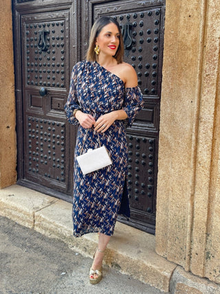 Vestido gasa estampado azul | Tokyo - Alalá Moda Mujer