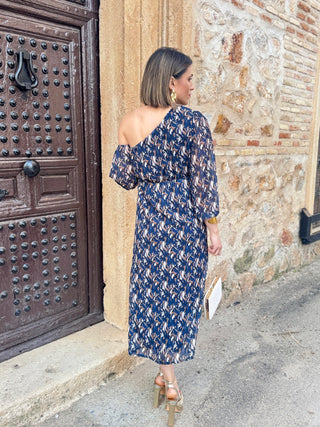 Vestido gasa estampado azul | Tokyo - Alalá Moda Mujer