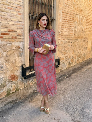 Vestido gasa estampado | Coral - Alalá Moda Mujer