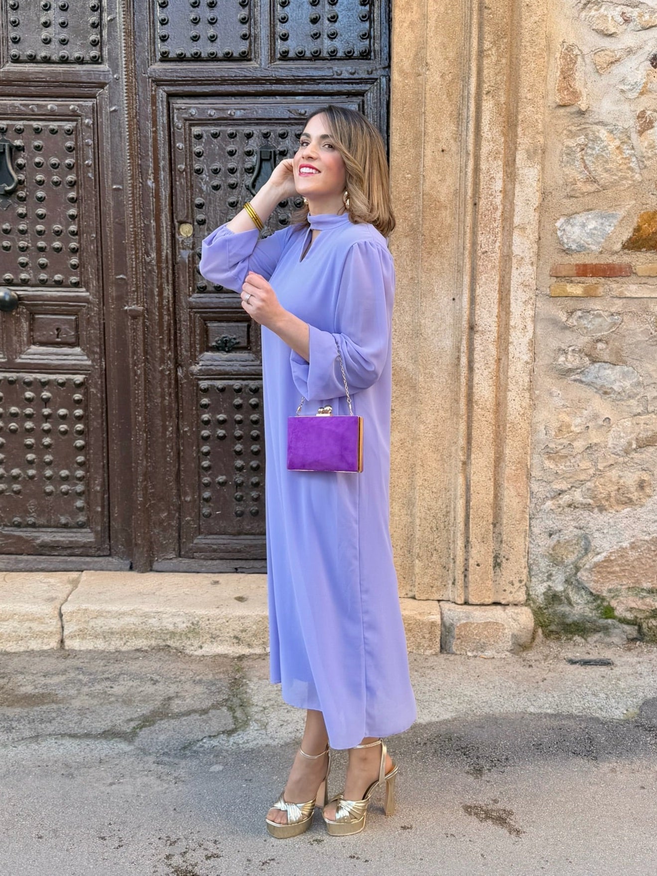 Vestido gasa lila Juliettel – Alalá Moda Mujer