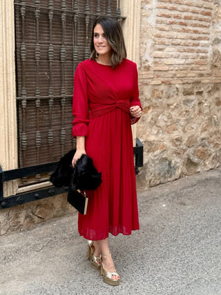 Vestido gasa rojo intenso | Magui - Alalá Moda Mujer