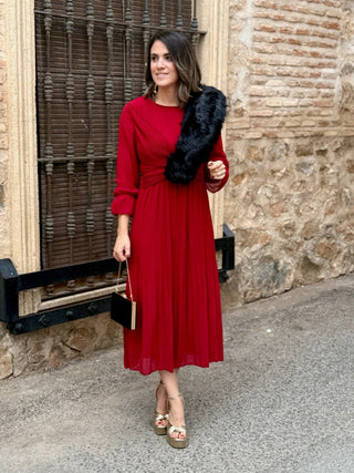Vestido gasa rojo intenso | Magui - Alalá Moda Mujer