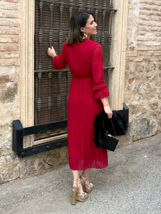 Vestido gasa rojo intenso | Magui - Alalá Moda Mujer
