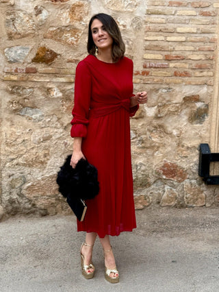 Vestido gasa rojo intenso | Magui - Alalá Moda Mujer