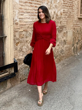 Vestido gasa rojo intenso | Magui - Alalá Moda Mujer