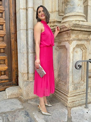 Vestido gasa rosa | Uxia - Alalá Moda Mujer