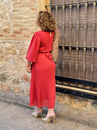 Vestido gasa teja | Tiffany - Alalá Moda Mujer