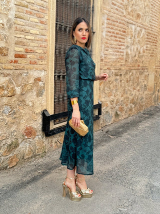 Vestido gasa verde | Verona - Alalá Moda Mujer