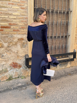 Vestido midi azul marino | Monnet - Alalá Moda Mujer