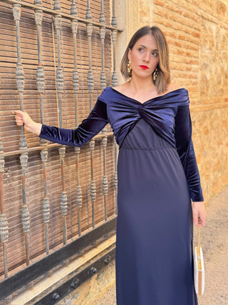 Vestido midi azul marino | Monnet - Alalá Moda Mujer