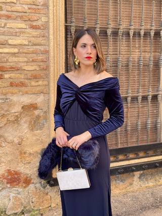 Vestido midi azul marino | Monnet - Alalá Moda Mujer