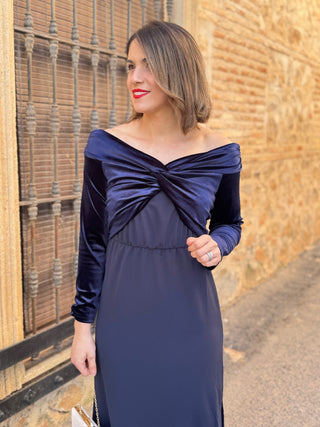 Vestido midi azul marino | Monnet - Alalá Moda Mujer