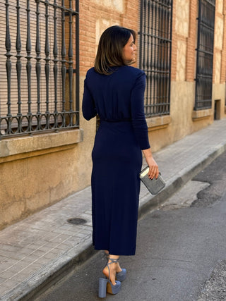 Vestido midi azul marino | Simona - Alalá Moda Mujer