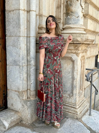 Vestido midi escote bardot | Moon - Alalá Moda Mujer