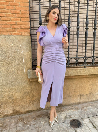 Vestido midi lila | Natalie - Alalá Moda Mujer