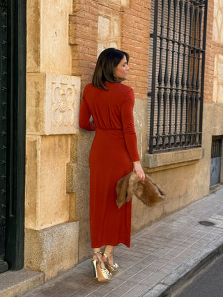 Vestido midi terracota | Simona - Alalá Moda Mujer