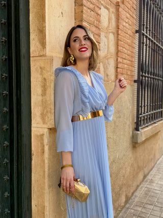 Vestido plisado azul | Lucia - Alalá Moda Mujer