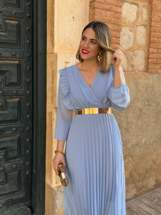 Vestido plisado azul | Lucia - Alalá Moda Mujer