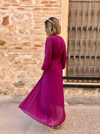 Vestido plisado buganvilla | Sharon - Alalá Moda Mujer