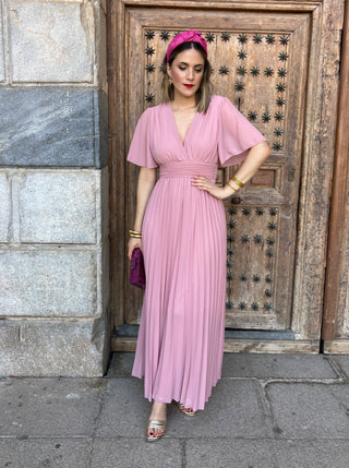 Vestido Plisado | Catalina rosa - Alalá Moda Mujer