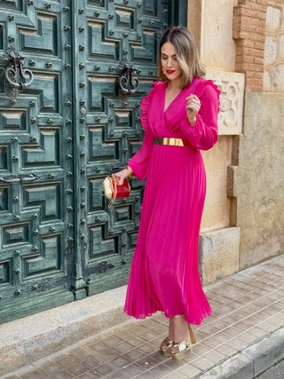 Vestido plisado fucsia | Lucia - Alalá Moda Mujer