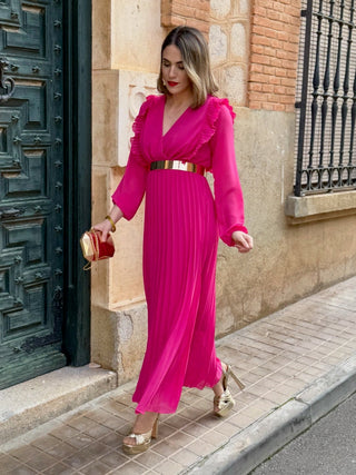 Vestido plisado fucsia | Lucia - Alalá Moda Mujer